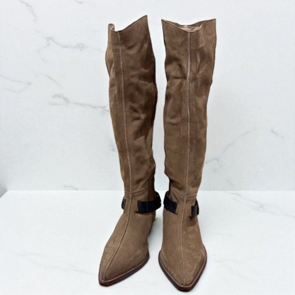 NIB Free People TAUPE Lace Sway Low Slouchy Boot - Picture 6 of 14